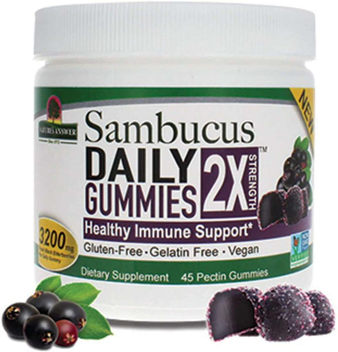 Natures Answer Black Elderberry Sambucus Daily Gummies 3200mg