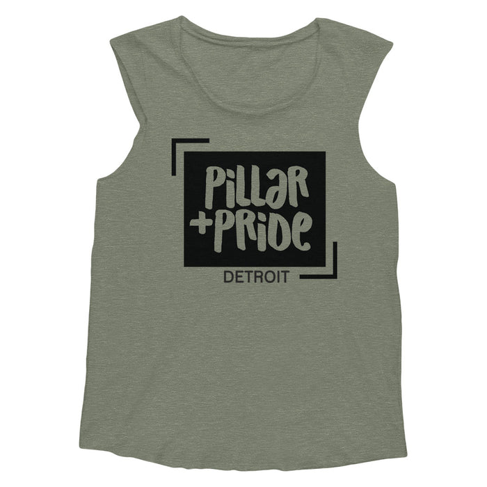 Pillar + Pride Logo Ladies Muscle Tank
