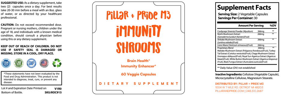 Pillar + Pride M3 - Immunity Shrooms