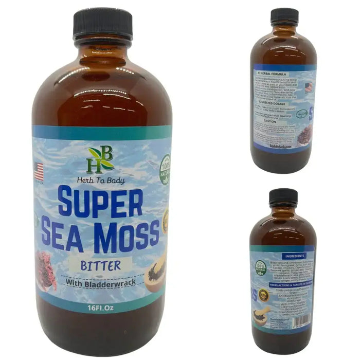 Herb To Body - Super Sea Moss Bitter - Herbal Bitter - 16oz Bottle