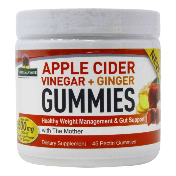 Natures Answer Apple Cider and Vinegar + Ginger Gummies 500mg